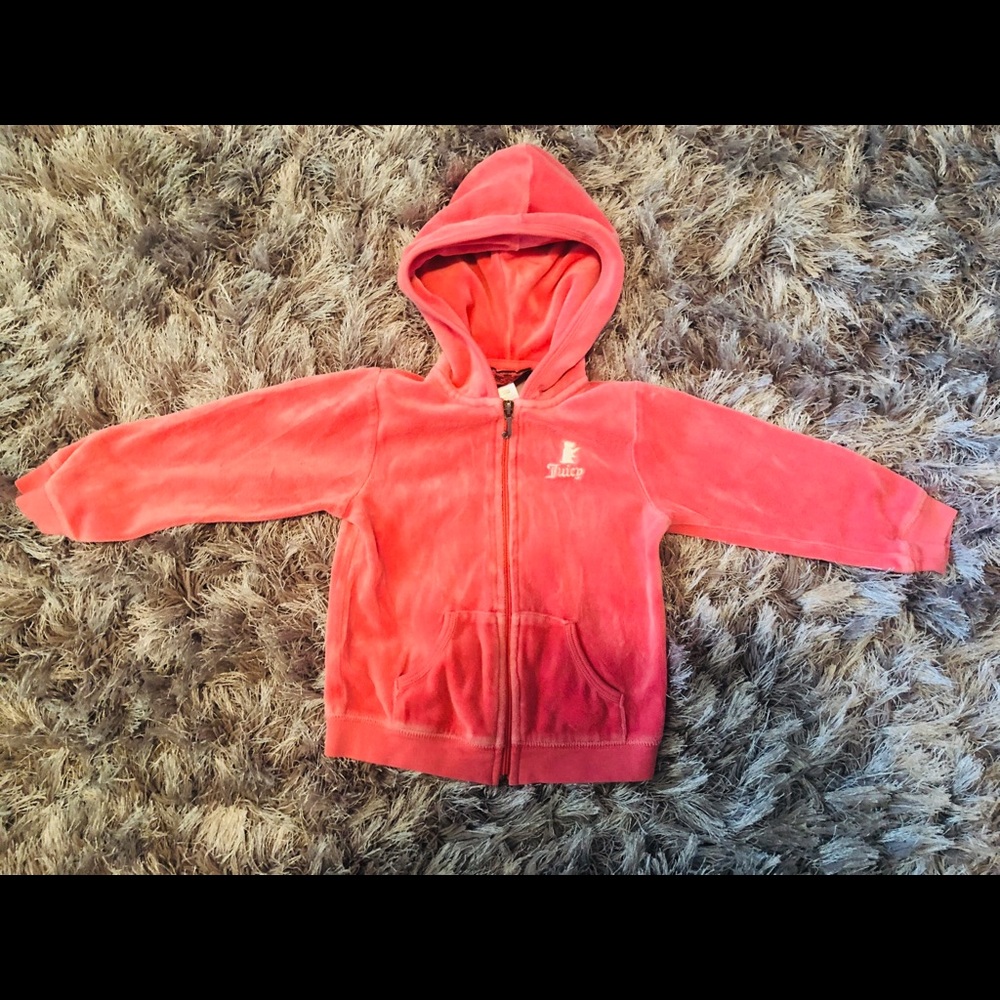 Juicy Coulter girl’s hoodie/size 18-24m/coral